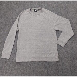 Stussy Shirt Men Small Gray Pullover Long Sleeve Crew Neck Cotton Blend USA Made